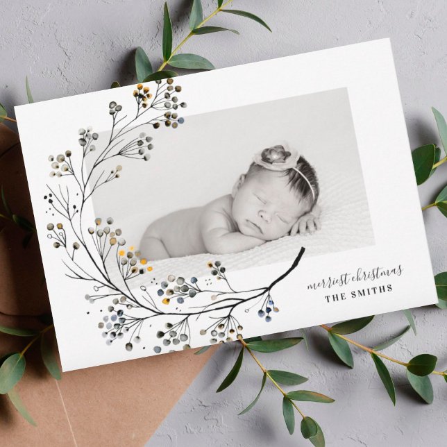 Organic Natural Merriest Christmas Photo Card (Creator Uploaded)