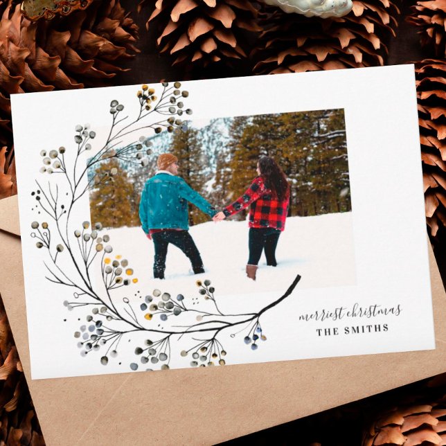 Organic Natural Merriest Christmas Photo Card (Creator Uploaded)