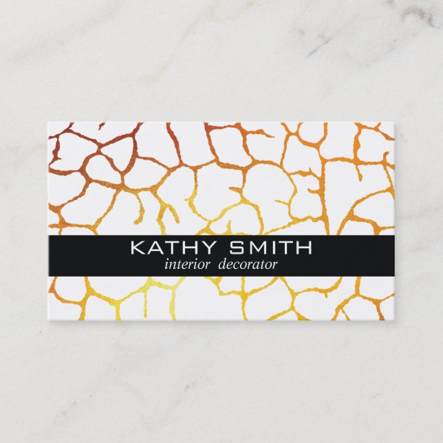 Organic Pattern II | Modern, Gold Business Card (Front)