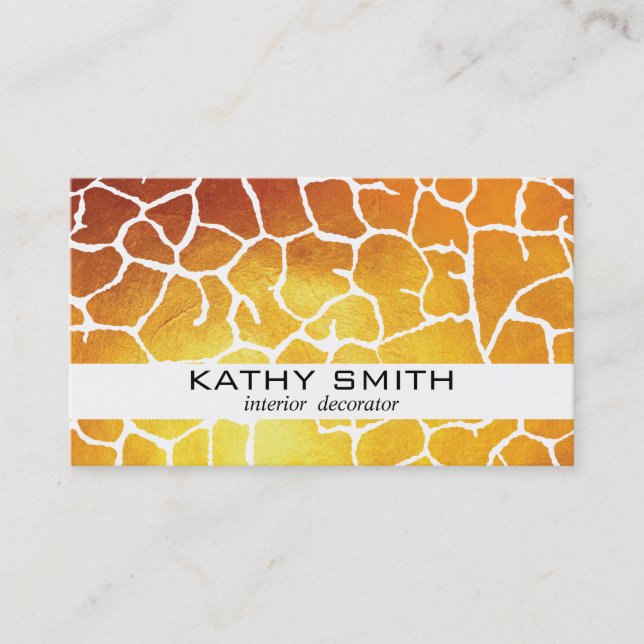Organic Pattern | Modern, Gold II Business Card (Front)