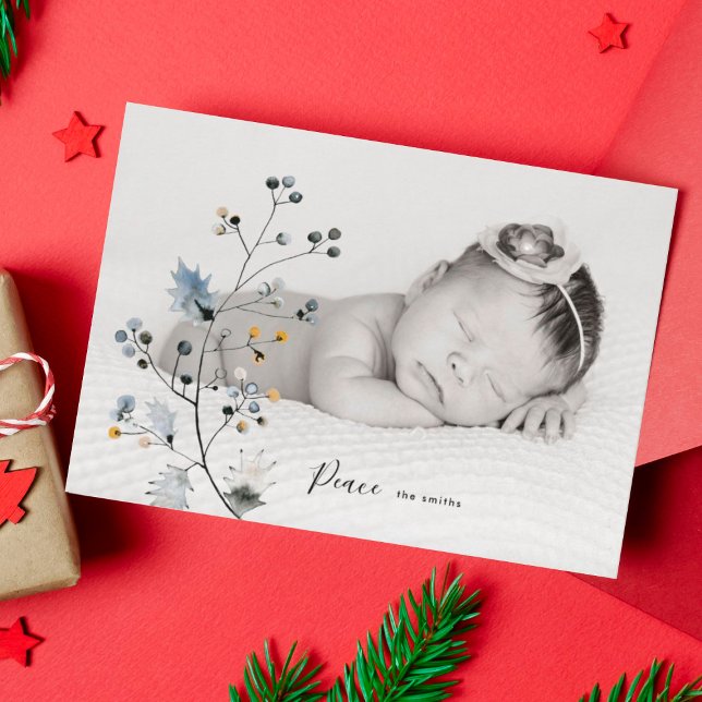 Organic Peace Holiday Christmas Photo Card (Creator Uploaded)