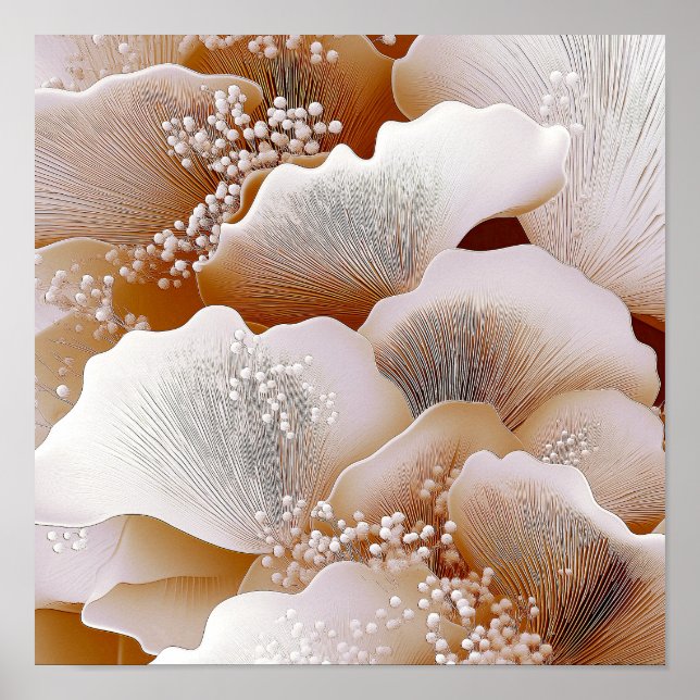 Organic Petal Drift – Soft Neutral Abstract Art #2 Poster (Front)