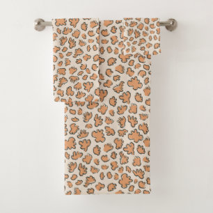 Organic Petal Terrazzo Modern Rustic Spa Apricot Bath Towel Set