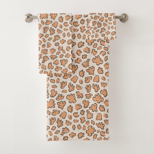 Organic Petal Terrazzo | Modern Rustic Spa Apricot Bath Towel Set (Insitu)