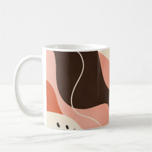 Organic Pink Olive Retro Abstract Coffee Mug