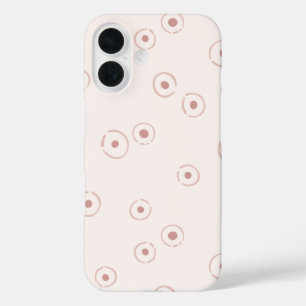 Organic Polka Dot Abstract Boho Pale Blush Pink iPhone 16 Case