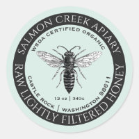 Organic Queen Bee Raw Honey Label