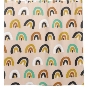 Organic Rainbow Stripe Vintage Shower Curtain