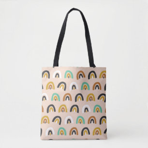 Organic Rainbow Stripe Vintage Tote Bag