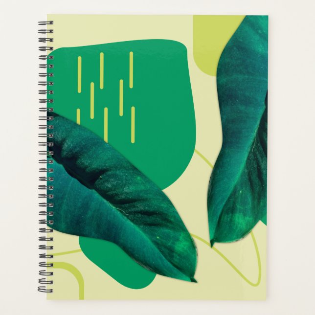 Organic Realistic Leaf Collage Greenery Botanical Planner (Front)