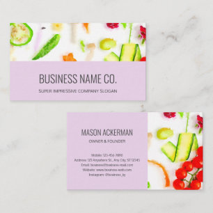 Organic Restaurant Business Cards / Violet BG
