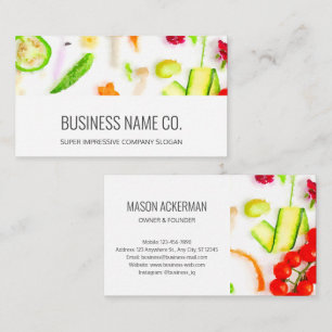Organic Restaurant Business Cards / White BG
