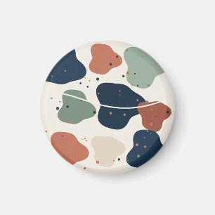 Organic retro pebble shapes in warm colors magnet