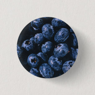 Organic Ripe Bunch of Blueberries 3 Cm Round Badge