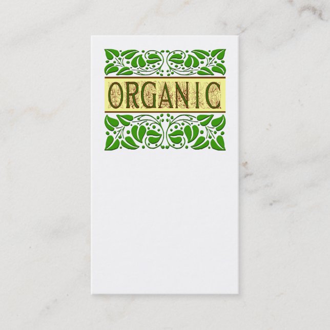 Organic Scrolling Leaves Business Card Template (Front)