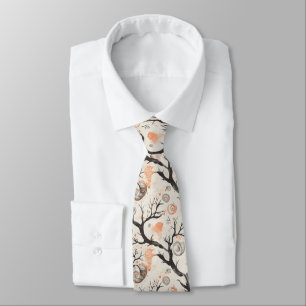 Organic Seashell Coral Starfish Peach Ivory Tie