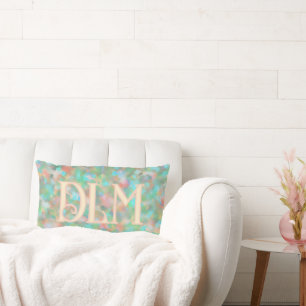 Organic Shape Abstract Foliage Flowers   Lumbar Cushion