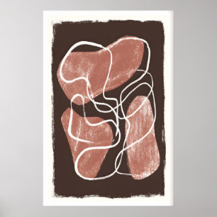 Organic Shape Wall Art, Earth Tone Abstract Poster