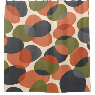 Organic Shape, Warm Minimal Abstract Pattern  Shower Curtain