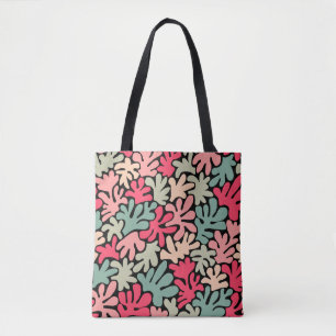 Organic Shapes Abstract 240822 - Colors02 on Black Tote Bag