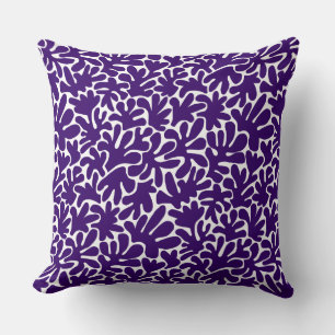 Organic Shapes Abstract 240822 - Deep Purple Cushion