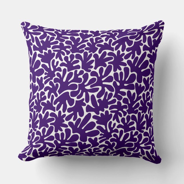 Organic Shapes Abstract 240822 - Deep Purple Cushion (Front)