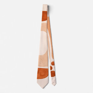 Organic Shapes Abstract a Earth Tone Modern Tie