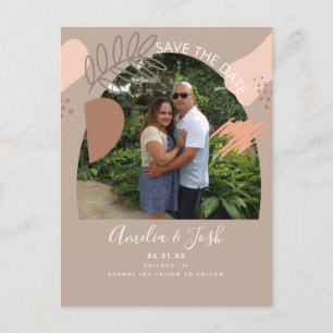 Organic Shapes Arch Boho Save the Date Photo  Post Postcard