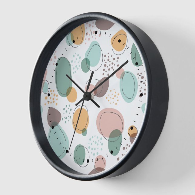 Organic shapes seamless pattern clock (Angle)