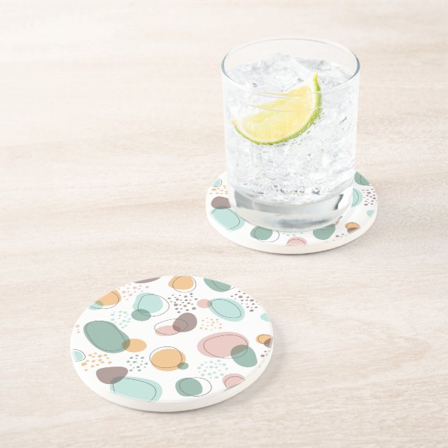 Organic shapes seamless pattern coaster (Side)