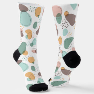 Organic shapes seamless pattern socks