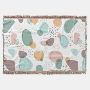 Organic shapes seamless pattern throw blanket