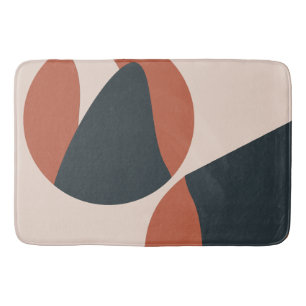 Organic Shapes Warm Tones Modern   Bath Mat
