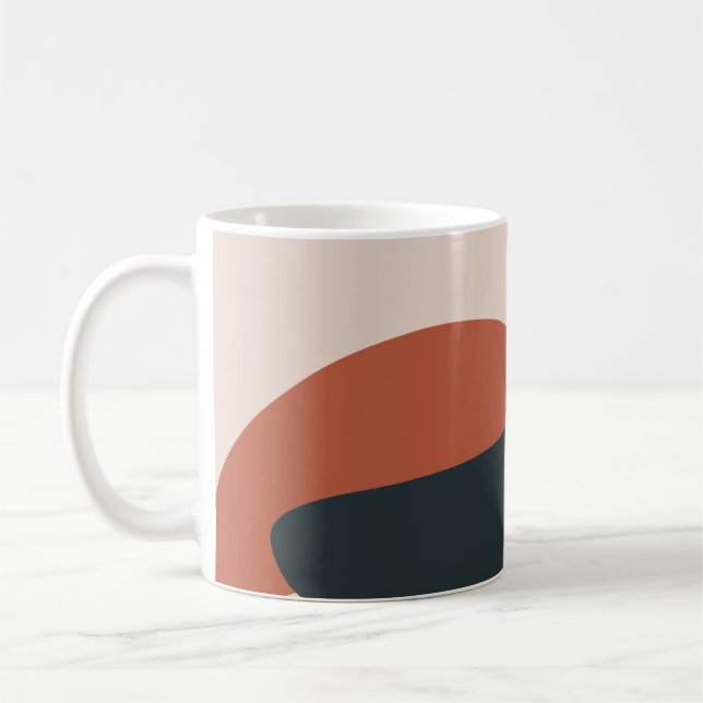 Organic Shapes Warm Tones Modern     Coffee Mug (Left)