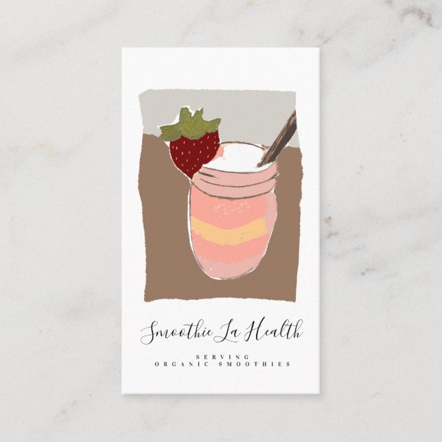 Organic Smoothies Art Healthy Drinks Milk Shakes Business Card (Front)