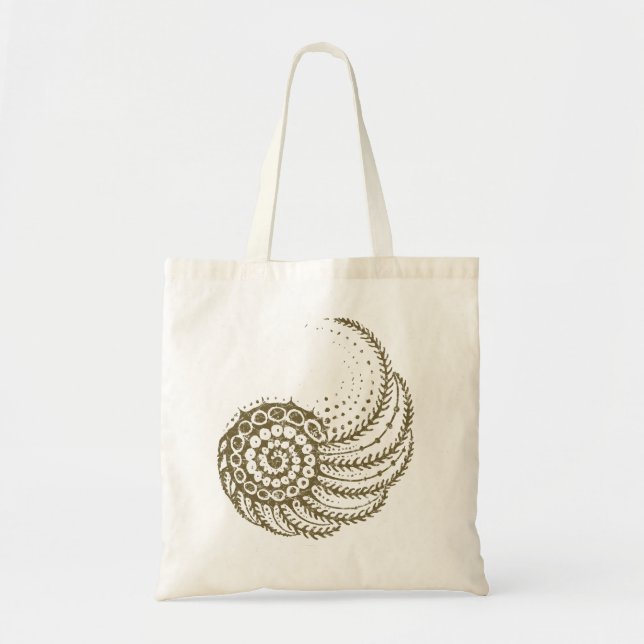 Organic spiral tan tote bag (Front)