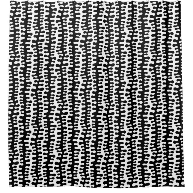 Organic Stripes - Black Shower Curtain (Front)
