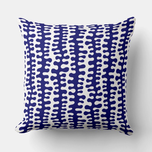 Organic Stripes - Deep Navy Cushion (Front)