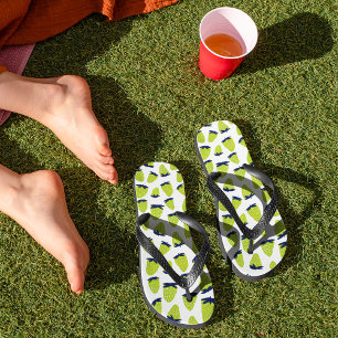 Organic summer strawberries neon green thongs