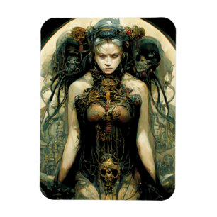 Organic Tech Woman Fantasy Sci-Fi Magnet