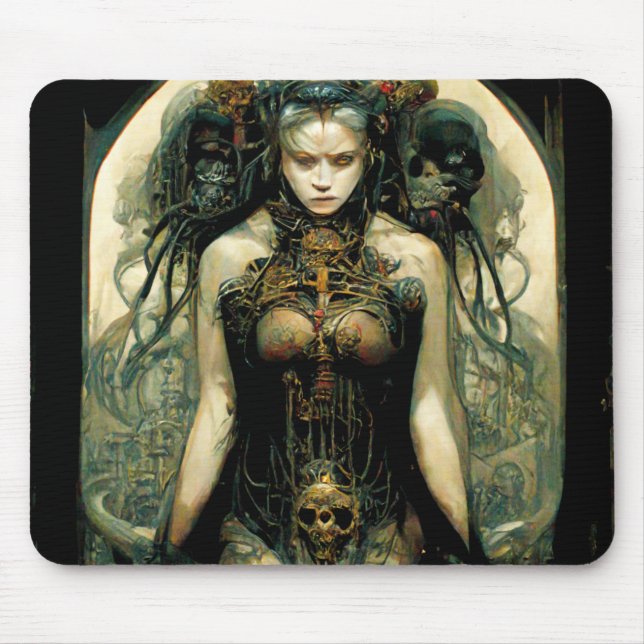 Organic Tech Woman Fantasy Sci-Fi Mouse Pad (Front)