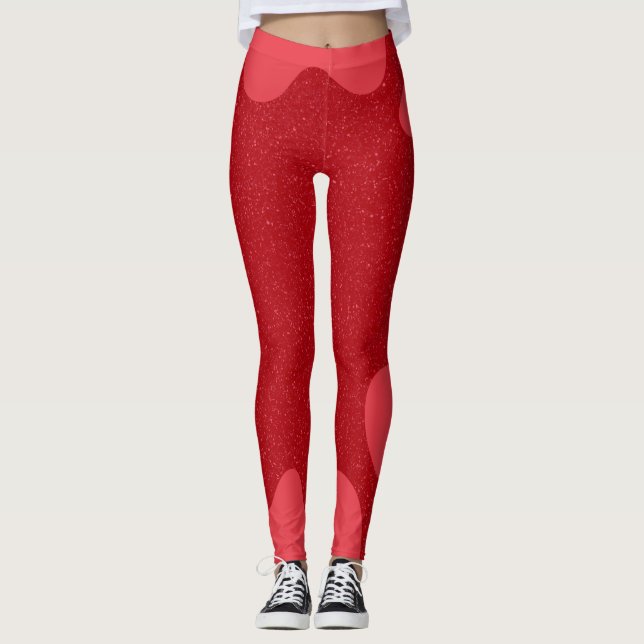 Organic Tomato Red Leggings – Custom Design (Front)