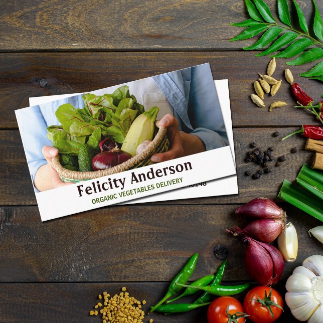 Organic Vegetables Delivery, Farm Producer  Business Card (Creator Uploaded)