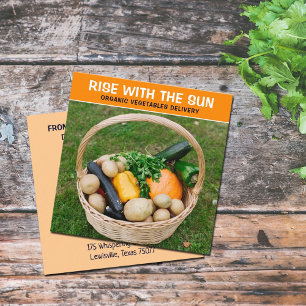 Organic Vegetables Delivery,  Square Business Card
