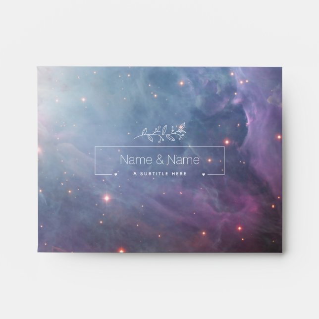 Organic violet sky stars orion nebula EDITABLE Envelope (Front)