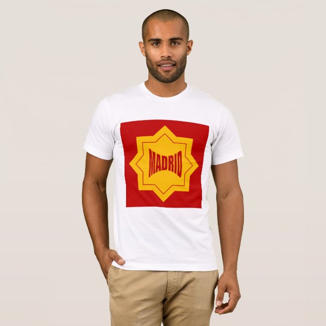 Organic White Men Design MADRID Basic T-shirt (Front Full)