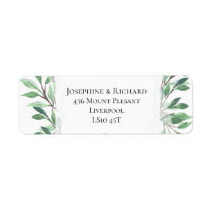 Organic Woodland Vintage Wreath Return Address Label