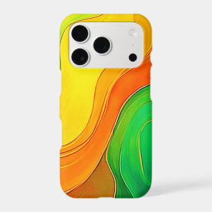 Organic Yellow Green Waves Art
