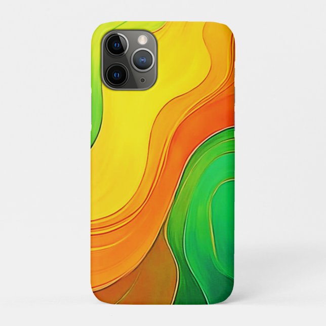 Organic Yellow Green Waves Art Case-Mate iPhone Case (Back)