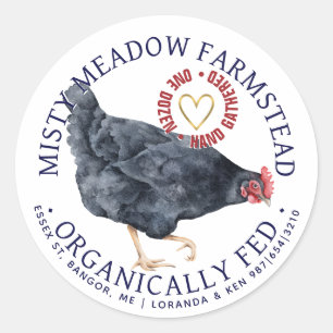 Organically Fed Hens Gold Heart Egg Carton Label